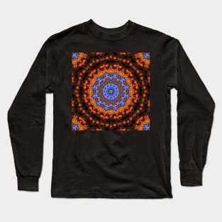 Psychedelic Kaleidoscope Orange and Blue Long Sleeve T-Shirt